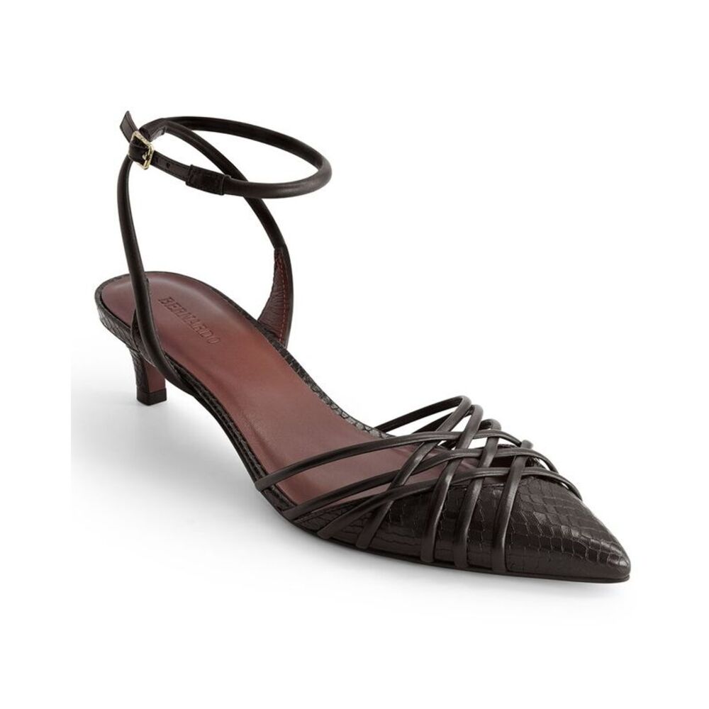 Bernardo Minu Leather Kitten Heel Pump
